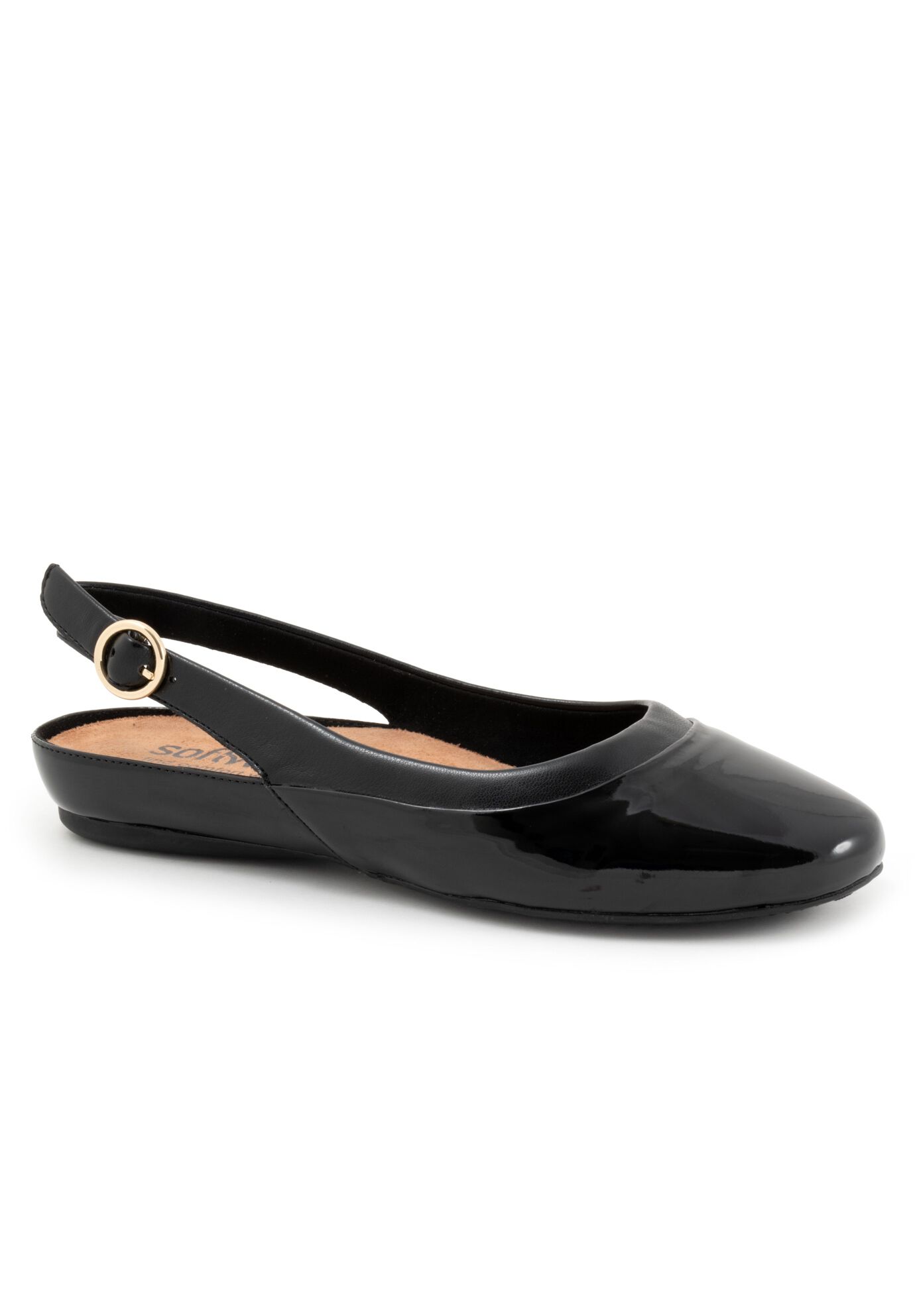 Extra Wide Width Women's Sheffield Slingback by SoftWalk in Black Patent (Size 10 WW)