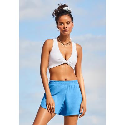 Plus Size Women's Baby French Terry Shorts Cover Up by Swimsuits For All in Regatta (Size 26/28)