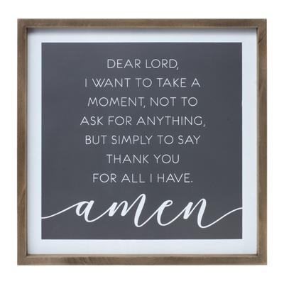 Wooden Thank You Prayer Plaque 19.75