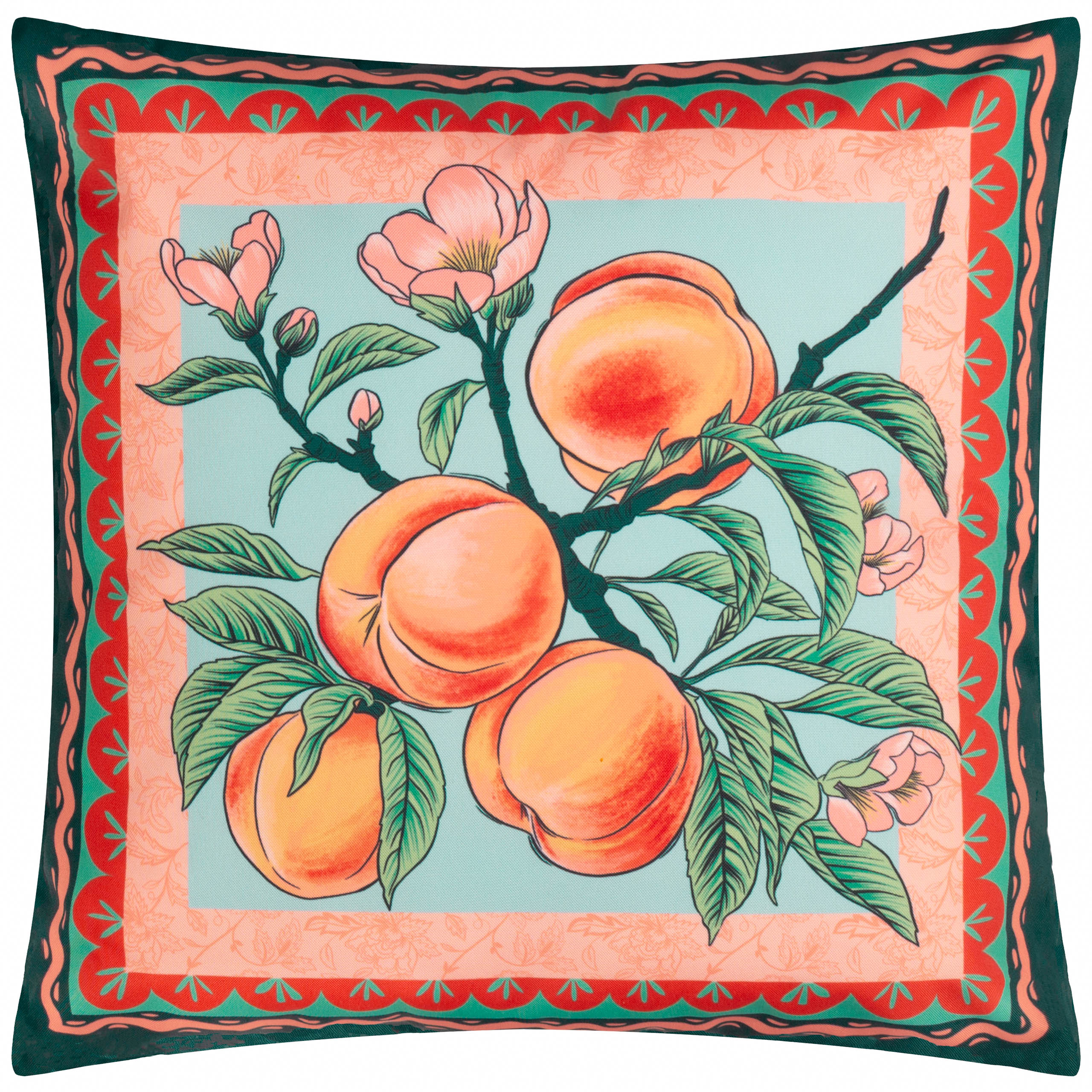 furn. Anemone Peaches Printed Outdoor Filled Cushion - Multicolour - Size 45 cm x 45 cm | furn. Sale | Discount Designer Brands
