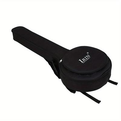 TEMU Irin Bz-04 5-string Banjo Case, 600d Oxford Fabric Thickened Shockproof Waterproof Backpack, Nylon Material, Black