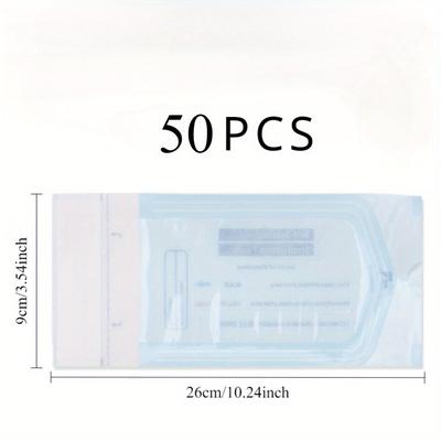 TEMU 50-pack Disposable Nail Tool Sterilization Bags - Self-sealing, Heat Resistant, Unscented Storage Pouches For Manicure & Pedicure Tools, Sterilization, Single Use Image
