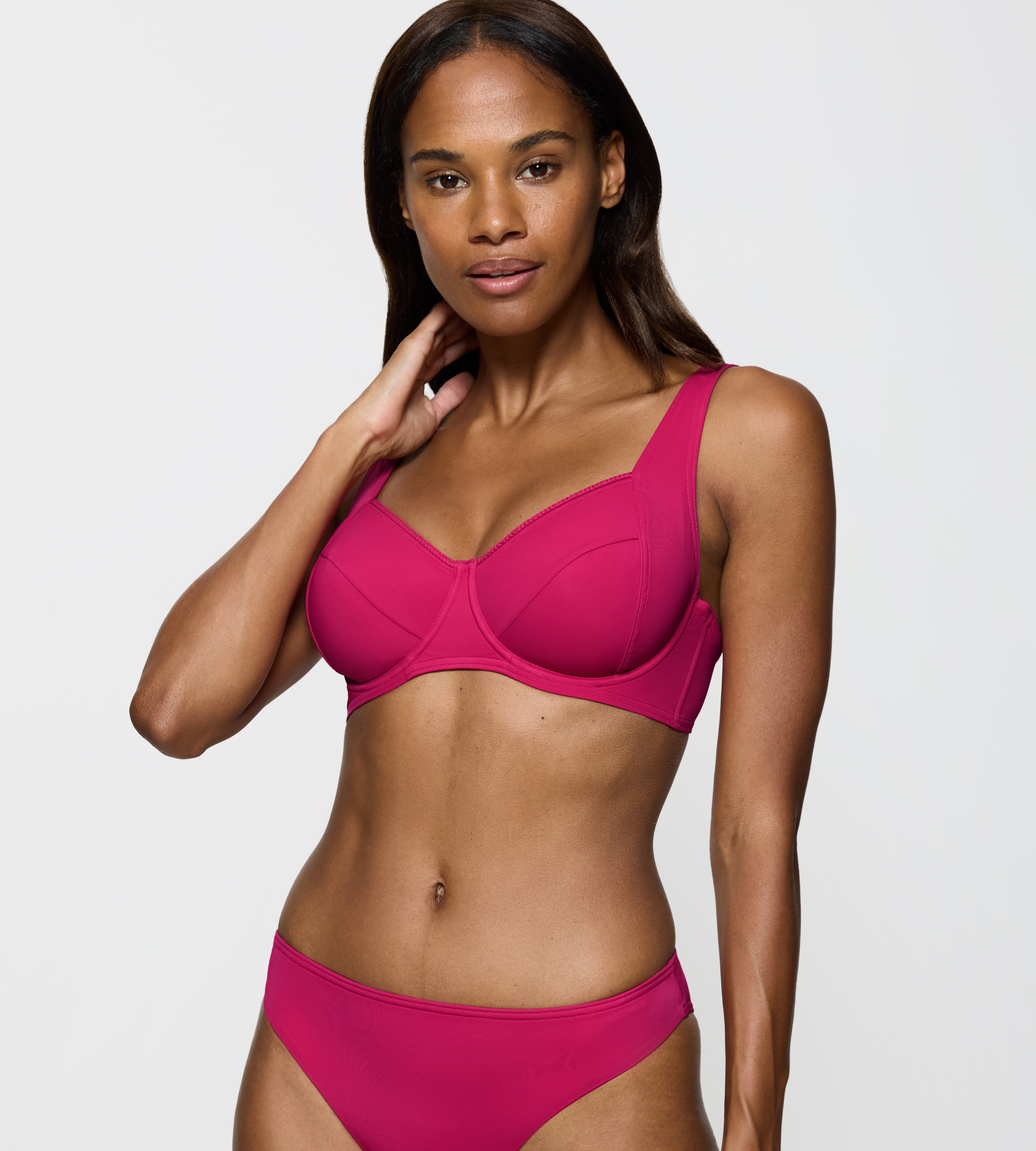 Bügel-Bikini-Top TRIUMPH "Summer Twist W 01", Damen, Gr. 38, Cup E, lila (berry), Microfaser, Obermaterial: 77% Polyamid, 23% Elasthan, Bikini-Oberteile, Minimizer - verkleinert die Brust optisch um eine Cup-Größe Image