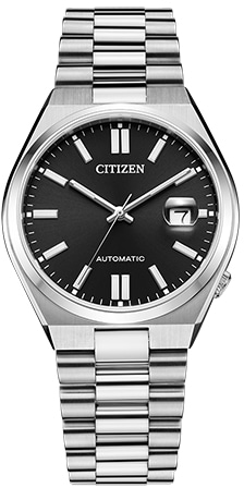 Automatikuhr CITIZEN "TSUYOSA 60h", silber (silberfarben, schwarz), Armbanduhren, Damen, Automatikuhr, Armbanduhr, Damenuhr, Herrenuhr, Edelstahlarmband, Saphirglas, Datum