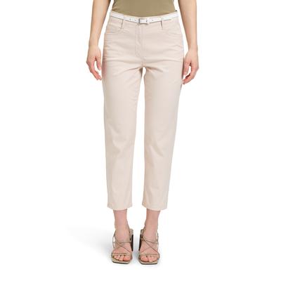 Stoffhose BETTY BARCLAY "Betty Barclay Sommerhose mit Gürtel", Damen, Gr. 44, Normalgrößen, grau, Obermaterial: 97% Baumwolle, 3% Elasthan., Basic, slim fit 3/4-Länge, Hosen, Mit Gürtel Image