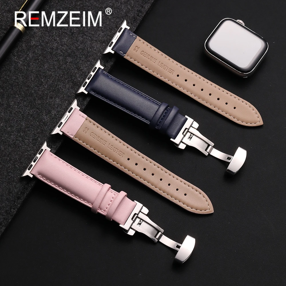 Business Soft Straps für Apple Watch 49/46/45/44/42/41/40/38 mm Armband mit Butterfly-Schnalle für iwatch 1-10 SE Ultra Image