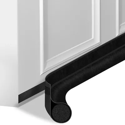 1PC Black Door Bottom Seal Strip Soundproof Insulation Wind Under Door Draft Stopper Blocker Weather Image
