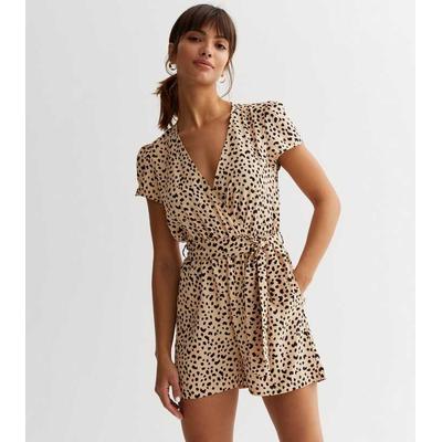 Animal Print Wickelanzug mit Gürtel Image