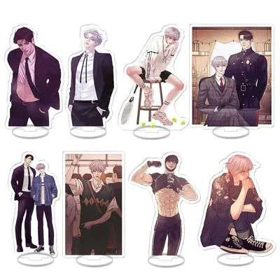 Pearlboy Manwha Acrylic Fun Stand Model Plate Decoration Desk Figure Display Fans Couple Gift