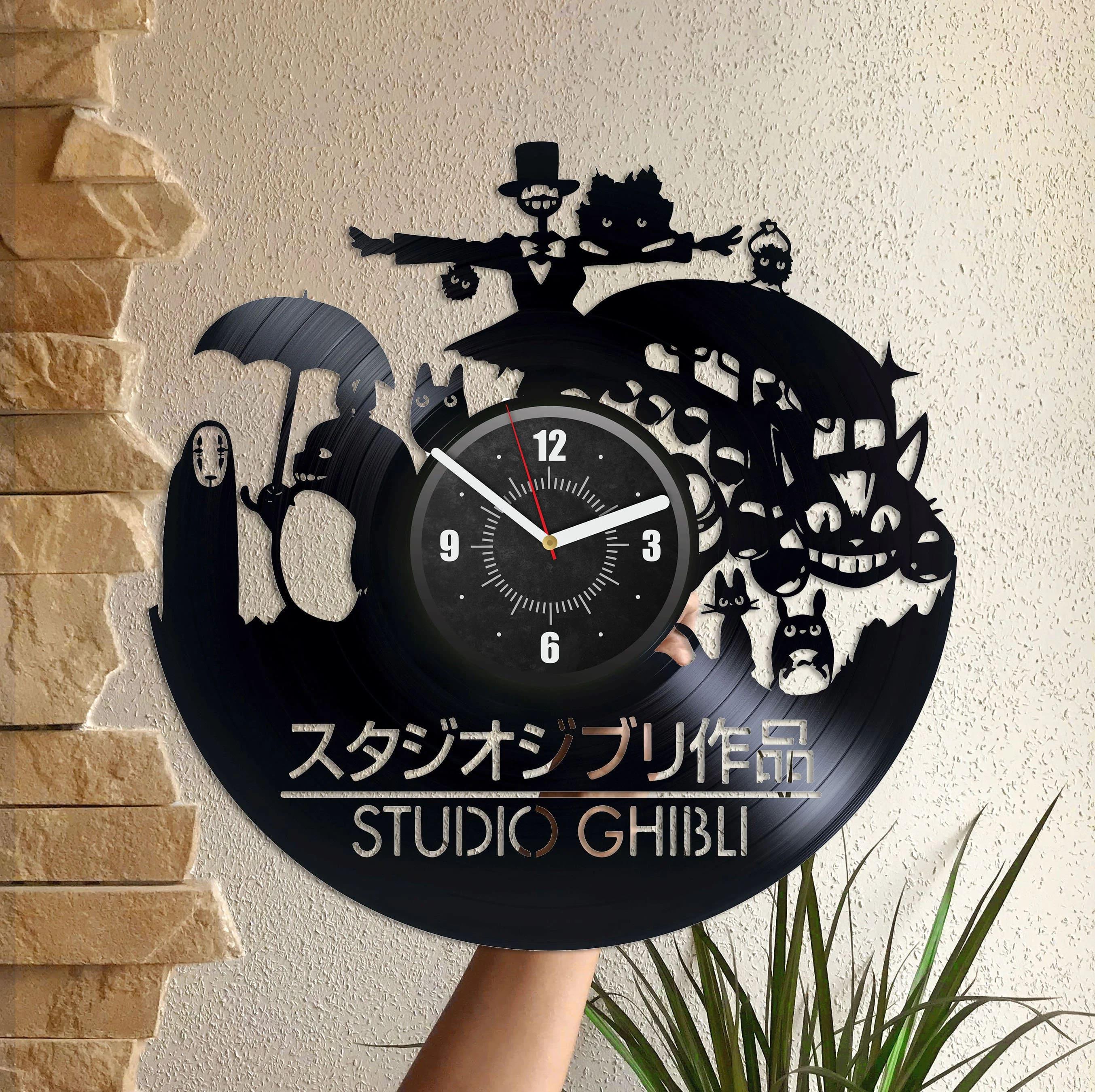 Orologio da parete in vinile con disco anime giapponese, grande, simpatico cartone animato, decorazione creativa per la camera da letto, personaggi an