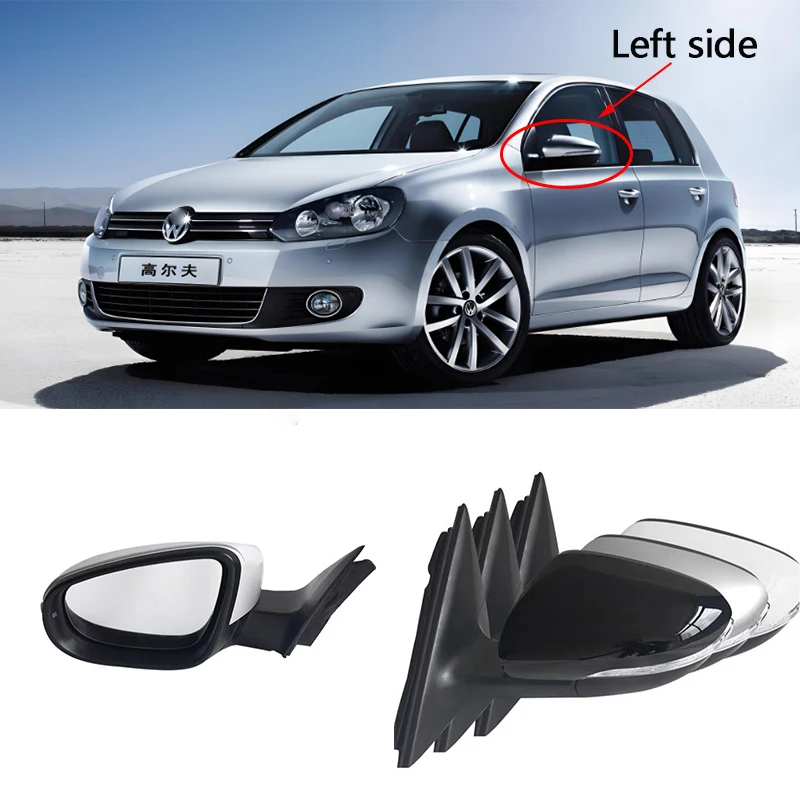 Sinistra Destra Auto Specchietto retrovisore di Montaggio Per VW Golf 6 MK6 2009 2010 2011 2012 2013 Auto Specchio Con Rurn Rign Aignal Lampada Rignal