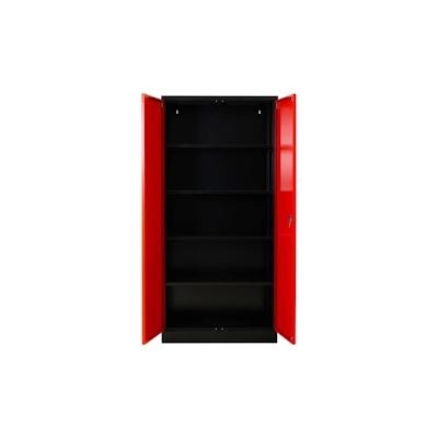 PROREGAL Stahlschrank BEE mit 8 lackierten Fachböden | HxBxT 195x92x50cm | Anthrazit-Feuerrot | Werkstattschrank Werkzeugschrank Aktenschrank Image
