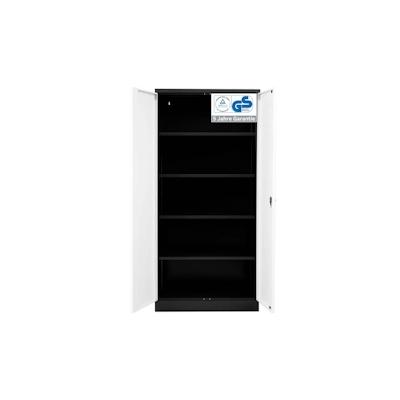 PROREGAL Stahlschrank BEE mit 8 lackierten Fachböden | HxBxT 195x92x42cm | Schwarz-Weiß | Werkstattschrank Werkzeugschrank Aktenschrank Image