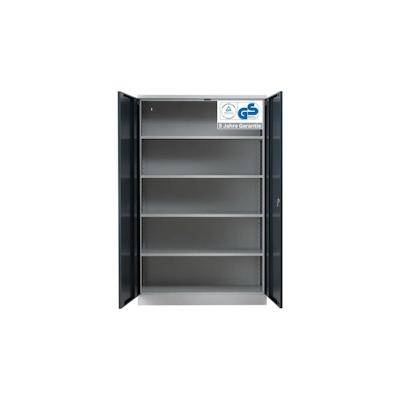 PROREGAL Stahlschrank BEE mit 9 lackierten Fachböden | HxBxT 195x120x60cm | Grau-Anthrazit | Werkstattschrank Werkzeugschrank Aktenschrank Image