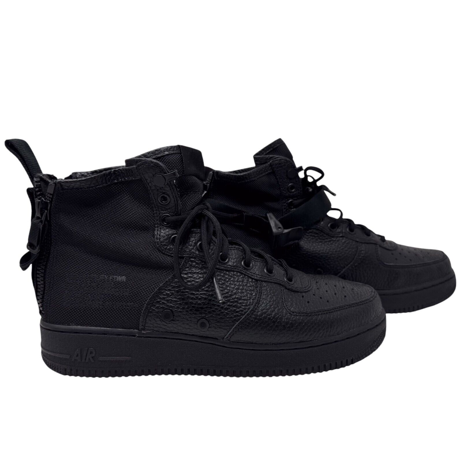 Nike Shoes | Men's Nike Sf Air Force 1 Mid Triple Black Winter Boot Shoes Leather 2017 10.5 | Color: Black | Size: 10.5