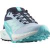 Trailrunningschuh SALOMON "SENSE RIDE 5 W", Gr. 43, cashmere blau, carbon, peacock blau, Textil, Synthetik, sportlich, Schuhe, wasserdicht