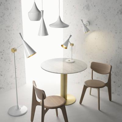Tom Dixon Design Hängelampe Beat Wide, dimmbar, weiß / opal, für Wohn- / Esszimmer, Messing, Design, Pendelleuchte Image