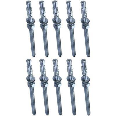 10x Bolzen Ankerschraube mit langem Gewinde, Spreizbolzen - M8x120mm - verzinkter Stahl - für Image