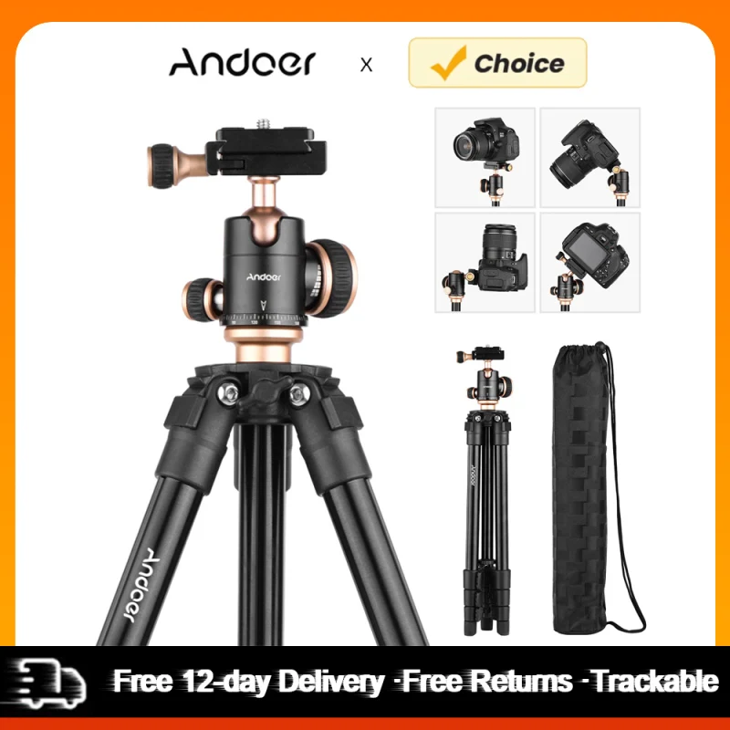 Andoer q160sa Kameras tativ mit Panorama-Kugelkopf tragbares Reises tativ für DSLR-Kameras Camcorder-Projektor komplettes Stativ