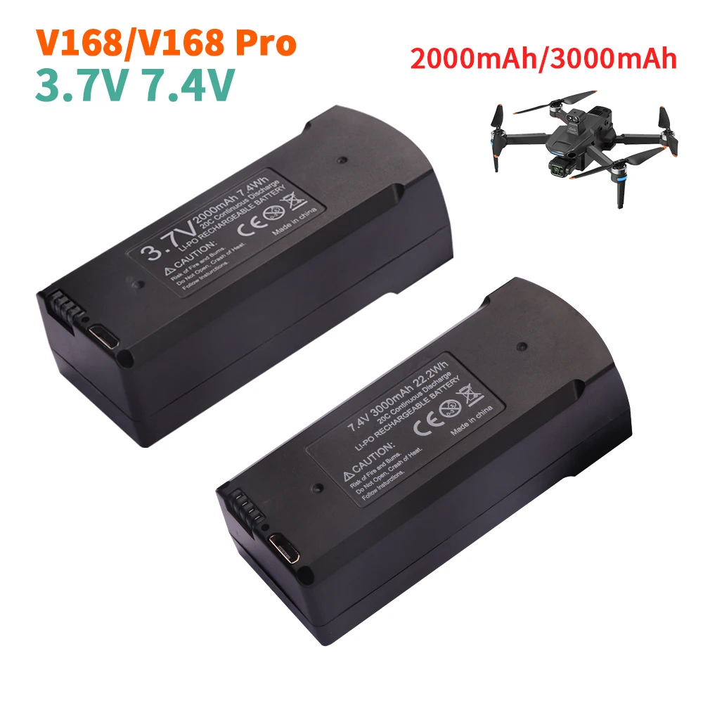 Original V168 GPS Drone Batterie 7,4 V 3000 mAh RC Quadcopter 3,7 V 2000 mAh V168 Pro Max Ersatz batterie Eders Teile Zubehör