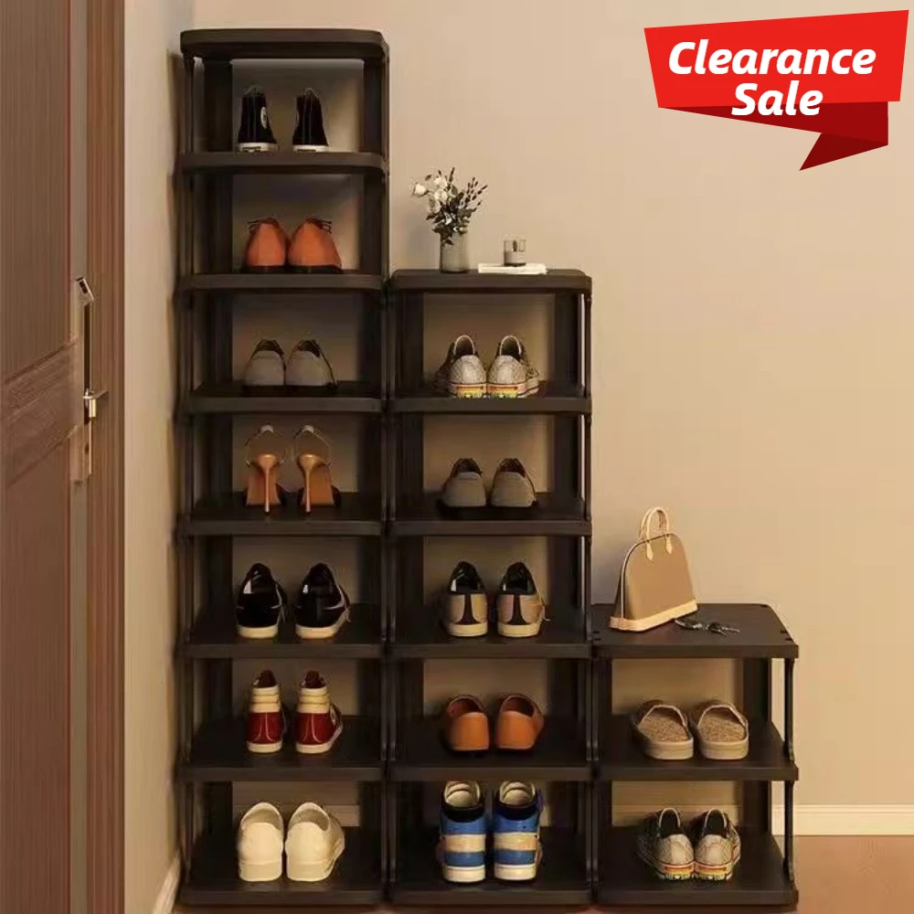 Household Shoe Rack Multiple Layers Shoe Organizer Stackable Shelf Adjustable Saving Space Shoes Organizer Use At the Door