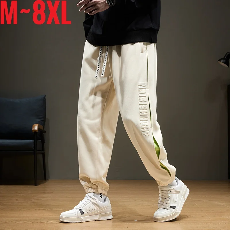 Große Größe Herren Sweatpant Loose Fit Baggy Jogger Hosen Männlich Frühling Sommer Elastische Sport Casual Mode Hosen Big Large Plus