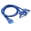 0,5 mt 19pin buchsenleiste zu Dual USB 3.0 A Buchse port kabel Motherboard 20 P USB zu 2 USB3.0 Teiler Kabel mit Schrauben löcher