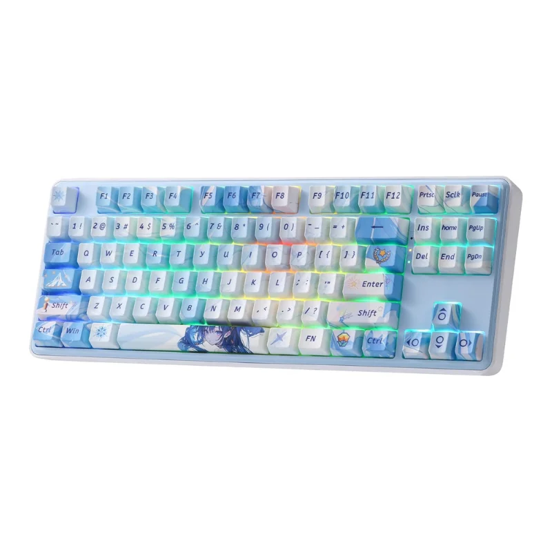 Redragon K707 PRO SE 80 % kabellose Dichtung RGB 3 Modi 87 Tasten mechanische Hot-Swap-Tastatur für Gaming, Mint Mambo Switch Image