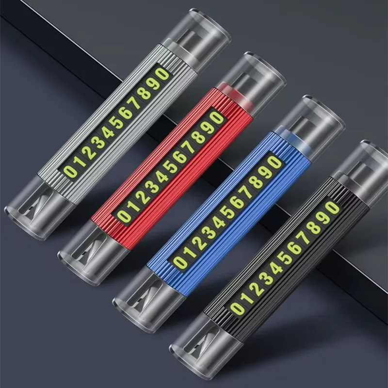 3 In 1 Auto Telefon Nummernschild Temporäre Parkkarte Aluminium Aufkleber Drehen Park Stop Temporäre Parkkarte Auto Zubehör Image