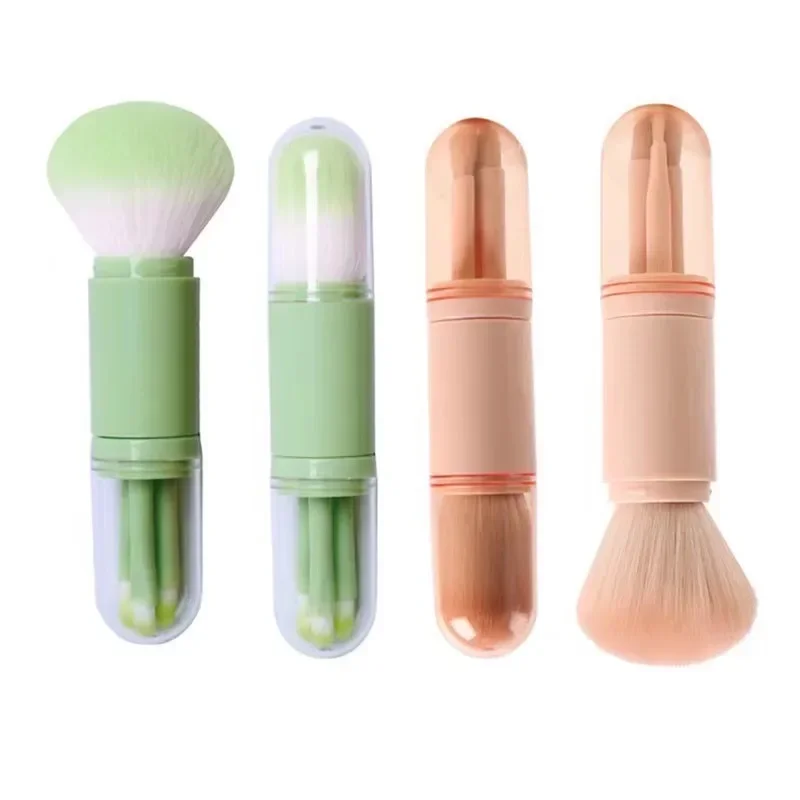 4 teile/satz 4 In 1 Teleskop Make-Up Pinsel Tragbare Reise Make-Up Pinsel Set Lidschatten Lose Pulver Mini Make-Up Pinsel Schönheit werkzeuge Image