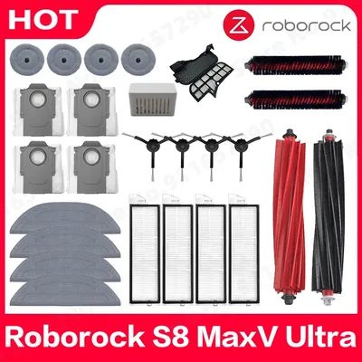 Roborock S8 MaxV Ultra Roboterstaubsauger Ersatzteile Hauptseitenbürsten Mopptücher HEPA-Filter Image