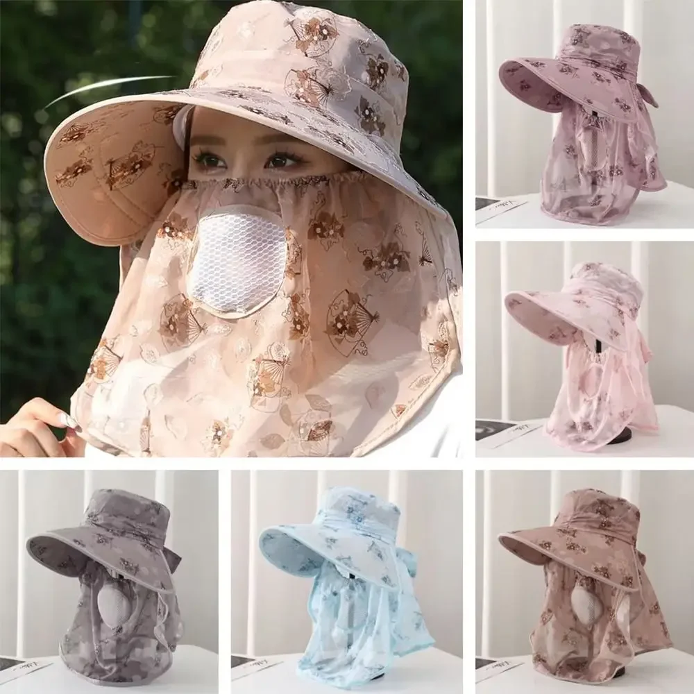 Schnell trocknender Sonnenschutzhut, UV-Schutz, breite Krempe, Sommer-Sonnenschutzkappe, Gesichtsschutz, atmungsaktiver, gesichtsbedeckender Sonnenhut Image