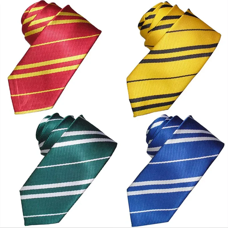 Casual Twill Krawatte Magic College Slytherin Krawatten Cosplay Kostüm Zubehör Malfoy Streifen Stil Krawatte Prop Halloween Image