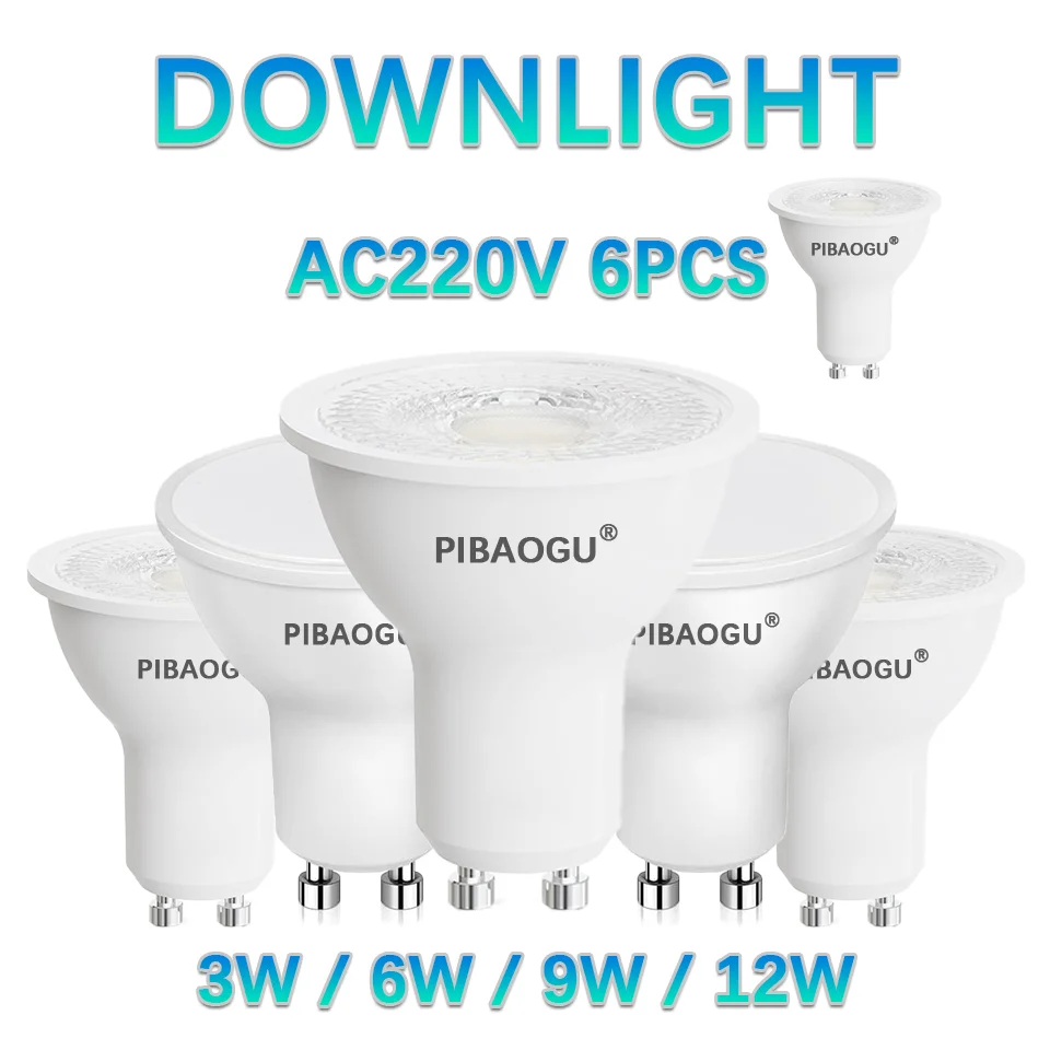 6PCS LED Birne GU10 AC220V Lampada 3W-12W 120/38 Grad LED Beleuchtung Kein flackern Ersetzen 50W Halogen Scheinwerfer led licht Für Zuhause