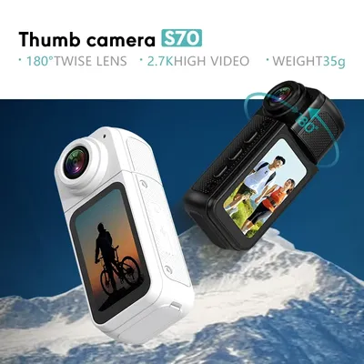 Kleine Action-Kamera, Sportkamera, Bodycam, rotierendes Objektiv, Go WiFi, digitale Pro-Video-Kamera, Instant für 10 11 12 13 Fotografie