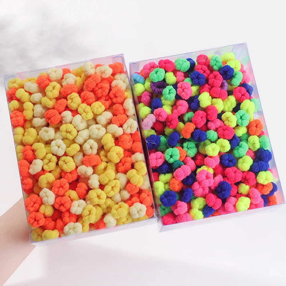 50/100PCS Kinder Bunte Haar Gummiband Elastische Haarband Welle Scrunchie für Baby Mädchen Haar Zubehör Kinder Kopf seil Image