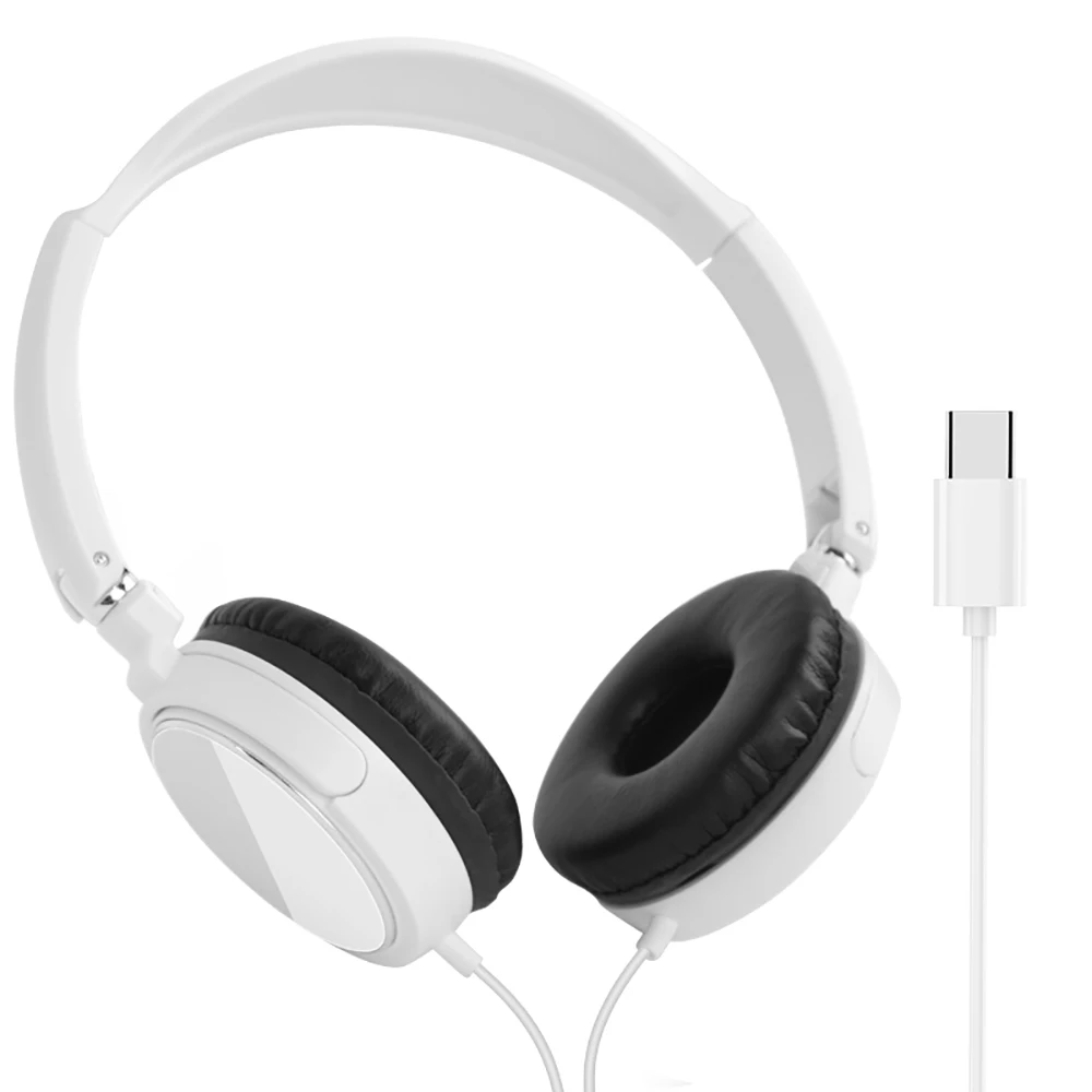 Universelle flache Klavier-Kopfhörer vom Typ C, Anruf-Kopfhörer, tragbares Musik-Gaming-Headset, Geräuschunterdrückung, Sport-Kopfhörer, Stereo-Headset Image