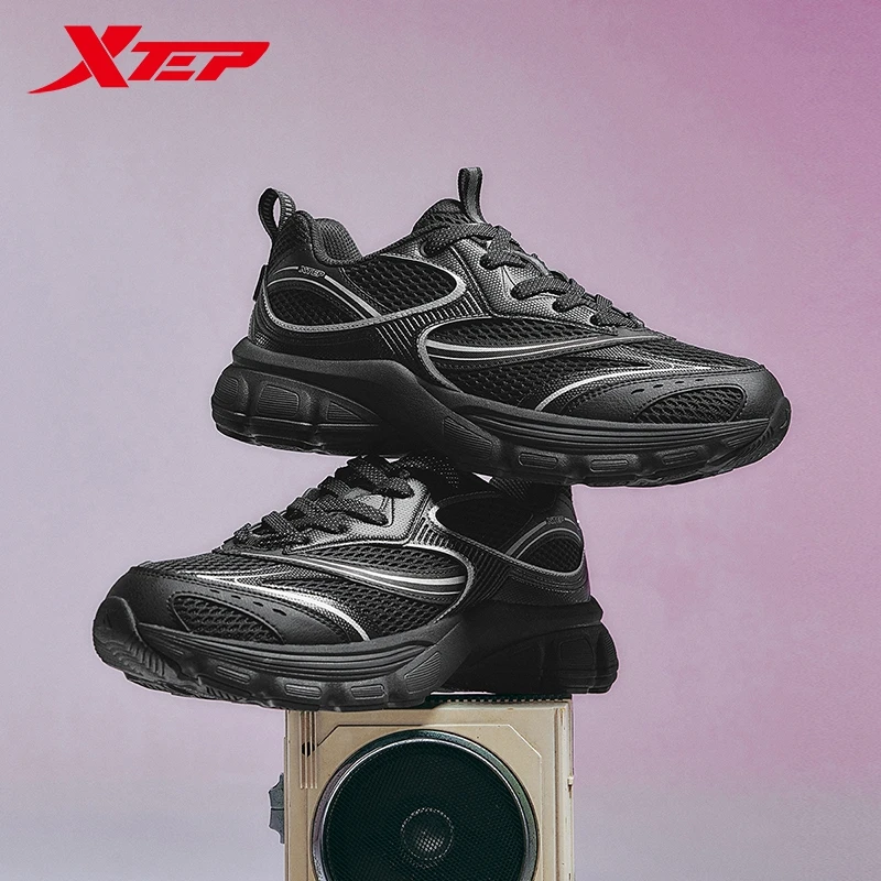 Xtep Freizeitschuhe für Damen, 2025, Frühling, leicht, Vintage, dicke Sohle, Sportschuhe, Street-Style, Klassiker, Turnschuhe 875118320007