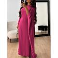 Damen Maxi Kleid Einfarbig Königsblau Blau Grün Sommer Frühling Maxi Kleid Shift Kleid Kaftan Kleider Semi Formal Formal Büro Party Reguläre Passform Schlicht Rundhals