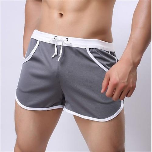 Herren Badehose Schwimmshorts Bademode Boardshorts Badeshorts 3-Zoll-Shorts Elastische Taille Farbblock Komfort Atmungsaktiv Kurz Sport in der Natur Täglich Baden Stilvoll Casual / sportlich Schwarz