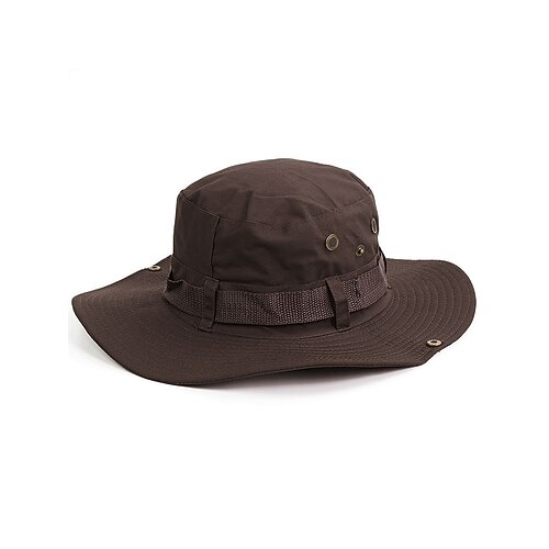 Sonnenhut mit breiter Krempe für Herren – faltbarer Outdoor-Hut mit breiter Krempe und Kinnriemen, atmungsaktiv und mit UV-Schutz zum Wandern, Angeln, Camping und Jagen Image