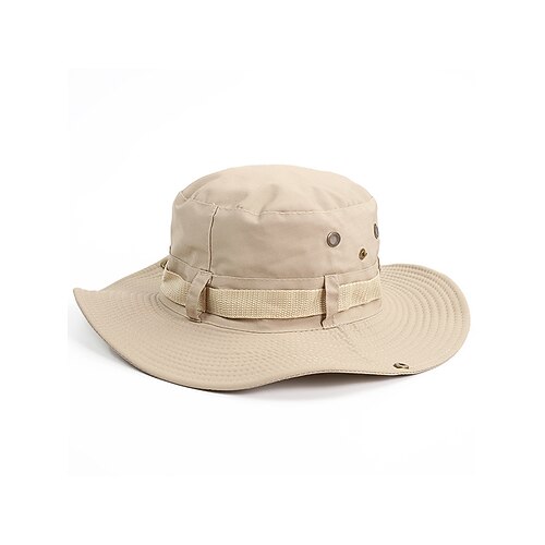 Sonnenhut mit breiter Krempe für Herren – faltbarer Outdoor-Hut mit breiter Krempe und Kinnriemen, atmungsaktiv und mit UV-Schutz zum Wandern, Angeln, Camping und Jagen Image