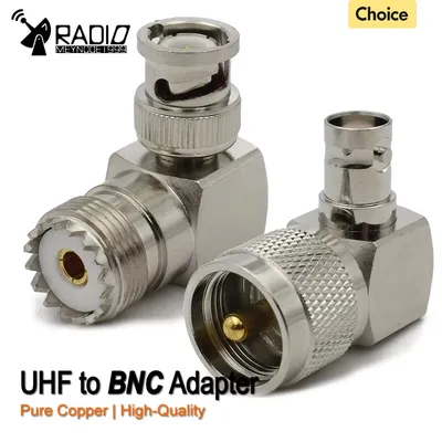 Connector UHF PL259 SO239 to BNC Q9 Female to Male Right Angle RF Coaxial adapter For radio antenna