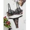 Women Leopard Print Bra Brief Suits Sexy Hot Push up Bodycon Bra Two-piece Fasion Ultra Thin