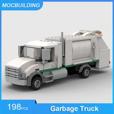 MOC Building Blocks Garbage Truck Model DIY Assemble Bricks City Transportation Educational Creative