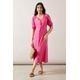 Wallis Womens Petite Pink Button Through Viscose Midi Dress - Size 8 UK | Wallis Sale | Discount Designer Brands