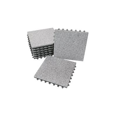 BodenMax Klickfliesen Terrasse grau Gehwegplatten Steinplatten Garten 30x30 cm Fliesen Balkon Klicksystem Wetterfest | Naturstein GRANIT | 8 Stück Image