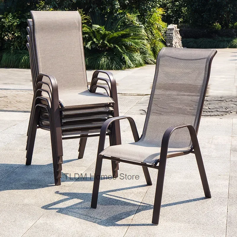 Chaises de jardin modernes à dossier haut, style nordique, imperméables, confortables, pour salle à manger, meubles de Jardin Mueble de Style italien
