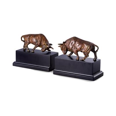 Bey-Berk Brass Double Bull Bookends