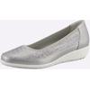 Ballerina AIRSOFT, Damen, Gr. 41, silber (silberfarben, gemustert), Glattleder, Veloursleder, Basic, Schuhe